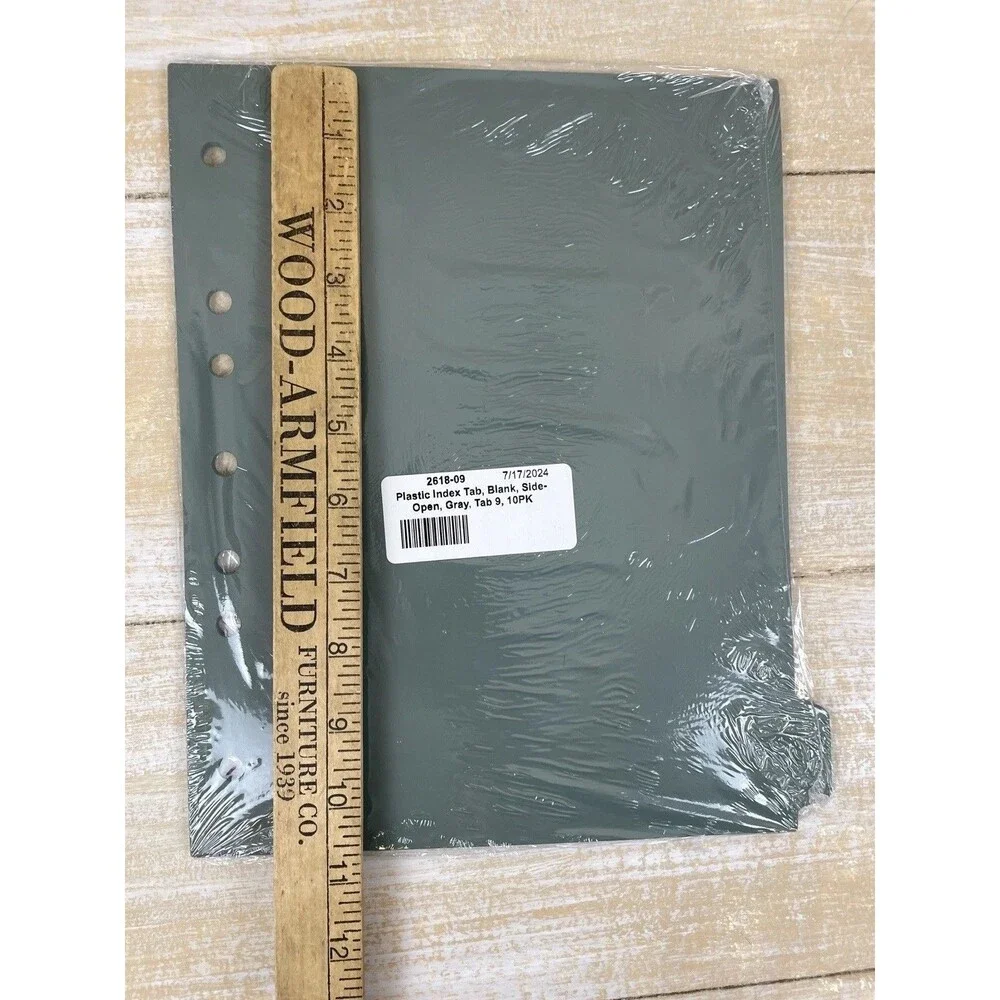 Carstens 2618-09 Heavy Duty Plastic Index Tab Gray Side Tab 9 Position 10 PK
